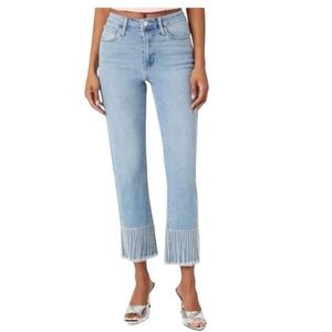 Forever 21 Rhinestone Fringe Ankle Light Blue Wash High Waisted Jeans size 27